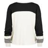 47 Women's Cream Las Vegas Raiders Double Header Curve Raglan Long Sleeve Crop Top view 3