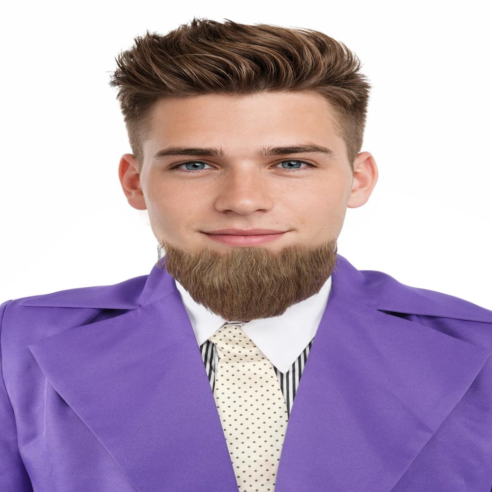 BC GOODS BY Mens Cosplay Facial Hair Genuine Human Hair Beards, Soft Brown