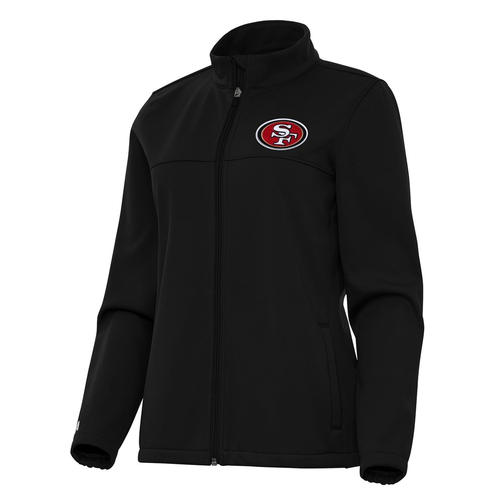 Antigua Women's Black San Francisco 49ers Links 2 Golf Full-Zip Jacket