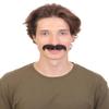 BC GOODS BY Men's Fake Human Hair Mustache for Musicians Novelty Facial Accessory, Dark Brown view 1