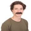 BC GOODS BY Men's Fake Human Hair Mustache for Musicians Novelty Facial Accessory, Dark Brown view 3