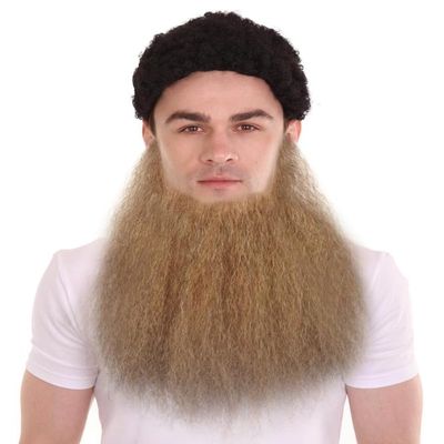 BC GOODS BY Dapper Mens Faux Beard Realistic Sharp Dressed Facial Hair, Soft Brown