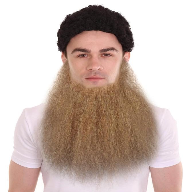 BC GOODS BY Dapper Mens Faux Beard Realistic Sharp Dressed Facial Hair, Soft Brown