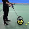 2 in 1 Automatic Tennis Ball Pick Up Tool, Tennis Ball Retriever Basket Roller Hopper, Portable Ball Collector, Stainless Steel Balls Receiver, Hold Up 80 Tennis Balls, for Picking and Storage Balls view 1