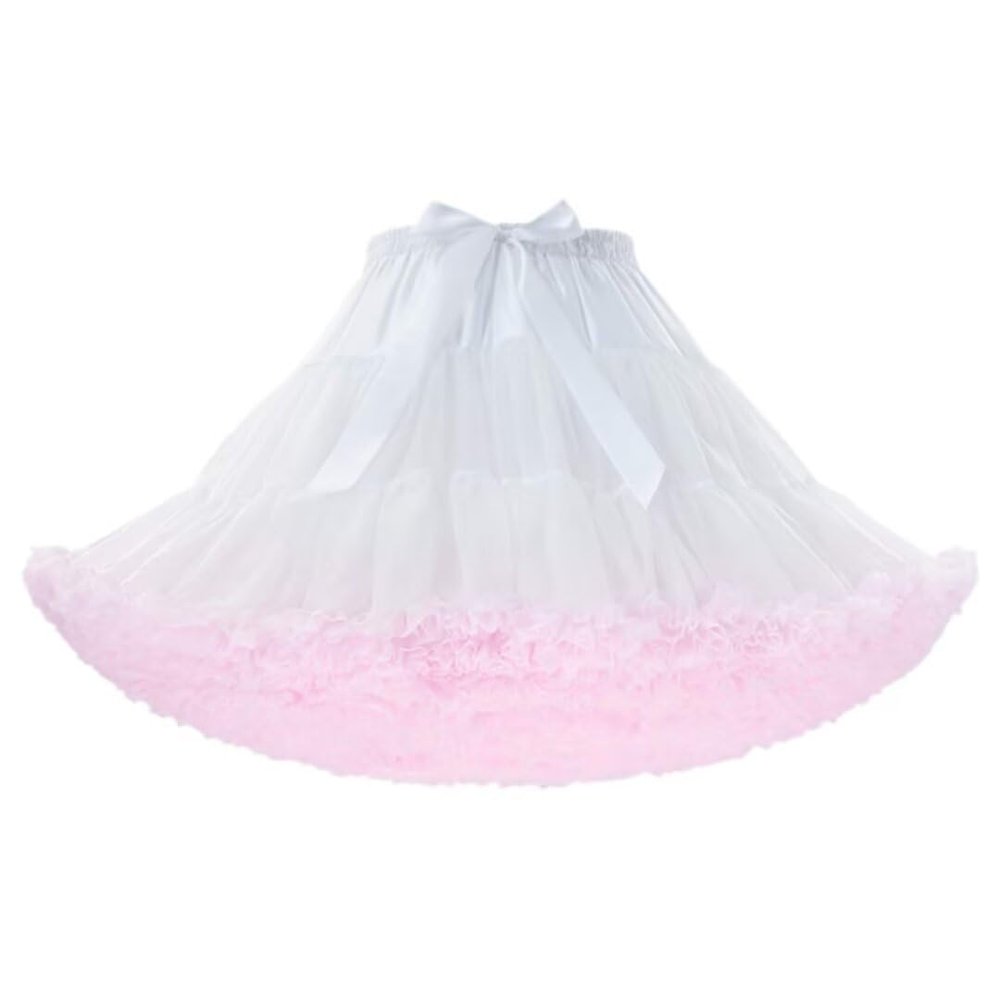 banpise Tulle Petticoat for Women Puffy Skirts Ballet Dance Cosplay Costumes White Pink
