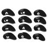 Golf Iron Covers, Golf Iron Head Covers Neoprene Golf Iron Covers Set 12 pcs Golf Iron Headcovers, with Numbers Golf Club Head Covers for Iron Club Fit All Brands (Black) view 1
