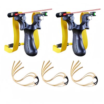 2 PCS Hunting & Shooting Slingshots for Adults, Wrist Rocket, Light, Spirit Level, 6 Thickened Anti Freezing Bands