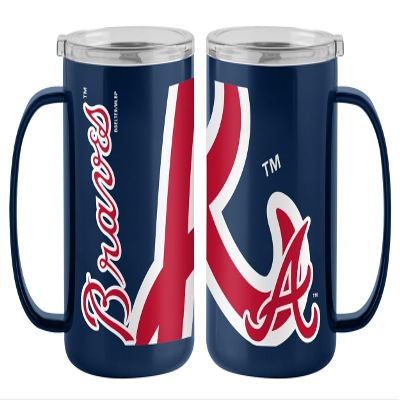 Boelter Brands MLB Hype Double Wall Vacuum Insulated 15oz Stainless Steel Mug (Atlanta Braves)