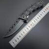 WILD TACTICAL Hardness Steel Knife Chain Engraved Survival Fold Knife Collection 3D Stonewash Folding Knife Pocket EDC Tools Outdoor Utility Knife Gift Knife for Man Woman view 2