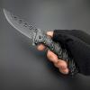WILD TACTICAL Hardness Steel Knife Chain Engraved Survival Fold Knife Collection 3D Stonewash Folding Knife Pocket EDC Tools Outdoor Utility Knife Gift Knife for Man Woman view 4
