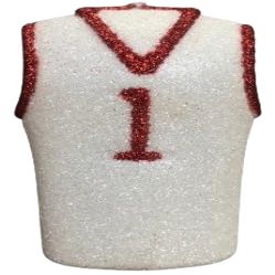 3" to 12"Sports Glitter Foam Shapes~Jersey, Footballs, Megaphone, Helmets, Basketball, 3D and Flat Back Sports Props, Homecoming, Tailgate, Prom Props (5" White/Red 3D BB Jersey)