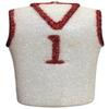3" to 12"Sports Glitter Foam Shapes~Jersey, Footballs, Megaphone, Helmets, Basketball, 3D and Flat Back Sports Props, Homecoming, Tailgate, Prom Props (5" White/Red 3D BB Jersey) view 1