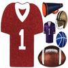 3" to 12"Sports Glitter Foam Shapes~Jersey, Footballs, Megaphone, Helmets, Basketball, 3D and Flat Back Sports Props, Homecoming, Tailgate, Prom Props (5" White/Red 3D BB Jersey) view 3