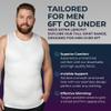QORE LOGIQ Gynecomastia Compression Shirt Men - Premium Slimming Undershirt Compression Tank Top Mens Shapewear & Body Shaper, 5X-Large Regular, White view 4
