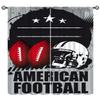 Football Curtains, Sports Curtain Soccer Ball 3D America Football Print Window Drapes for Bedroom Kids Room Living Room 63" W X 63" L view 1
