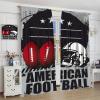 Football Curtains, Sports Curtain Soccer Ball 3D America Football Print Window Drapes for Bedroom Kids Room Living Room 63" W X 63" L view 4