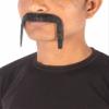 BC GOODS BY Mens Horseshoe Mustache Long Drop Natural Self Adhesive Real Human Hair - Facial Cosplay Accessory for Parties - Black view 2