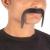 BC GOODS BY Mens Horseshoe Mustache Long Drop Natural Self Adhesive Real Human Hair - Facial Cosplay Accessory for Parties - Black view 3