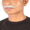 BC GOODS BY Men's Curly Human Hair Mustache for Cosplay, Mix White view 2