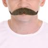BC GOODS BY Men's Realistic Imperial Handlebar Mustache  Thick Self Adhesive Human Hair  Facial Accessory for Cosplay & Events - Brown view 1