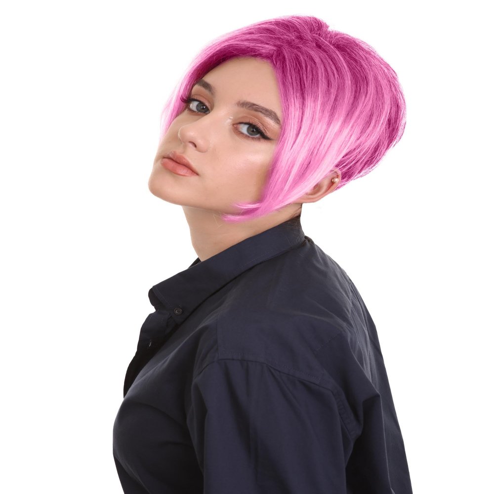 BC GOODS BY Women's Classic Karen, Minivan Mom Pixie Meme Cut Wig, Premium Halloween Synthetic Fiber Wig - Light Pink