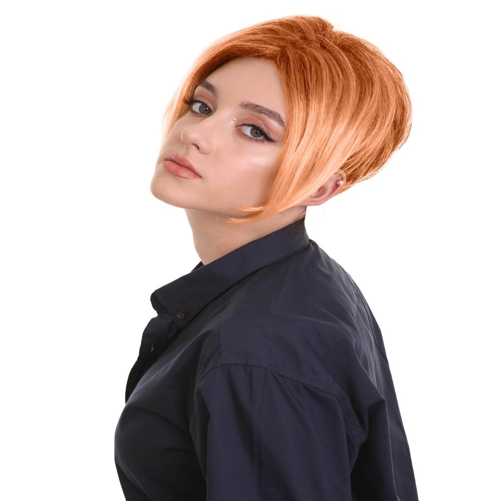 BC GOODS BY Women's Classic Karen, Minivan Mom Pixie Meme Cut Wig, Premium Halloween Synthetic Fiber Wig - Auburn Brown
