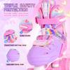 2PM SPORTS Roller Skates Girls Ages 5-8 8-12 3-5 4-7 6-12 10-12 with Light Up Wheels, Outdoor Indoor Girls Rollerskates for Kids Beginner Size 10C 11C 12C 13C 1 2 3 4 5 6 Pink Butterfly view 3