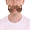 BC GOODS BY Men's Dark Brown Handlebar Mustache with Curled Tips  Thick Self Adhesive Fake Facial Hair | Realistic Human Hairs For Costume Parties, Themed Outfits & Special Occasions view 1