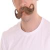 BC GOODS BY Men's Dark Brown Handlebar Mustache with Curled Tips  Thick Self Adhesive Fake Facial Hair | Realistic Human Hairs For Costume Parties, Themed Outfits & Special Occasions view 2