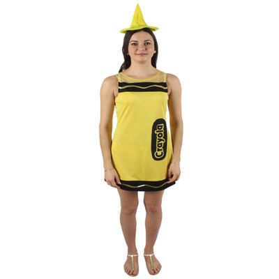 BC GOODS BY Adult Crayon Costume Bundle-Long-Sleeve Synthetic Fabric, Yellow - Small
