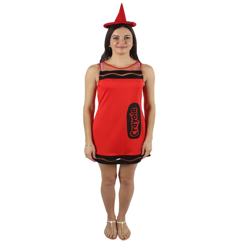 BC GOODS BY Adult Crayon Costume Bundle-Long-Sleeve Synthetic Fabric, Red - Small