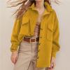 Akklian Women's Casual Oversized Button Down Corduroy Shirt Jacket Coat Washed Retro Shacket Fashion Outfits with Pocket 2024 view 2