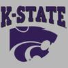 CornBorn KSU Sweatpants - Premium Fleece Kansas State Powercat Logo - Gray - XL view 2