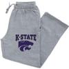 CornBorn K-State Wildcats Sweatpants - Premium Fleece Kansas State Powercat Logo - Gray - 2X view 1