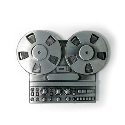 JEAN'S FRIEND Antique Silver Tape Recorder Player Music Belt Buckle Boucle de ceinture