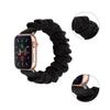 Scrunchie Bands for Fitbit Versa 4/Versa 3/Sense/Sense 2 Strap for Women,Replacement Watchband Soft Cloth Fabric Elastic Wristband (Black/Gray Flower, Large) view 2