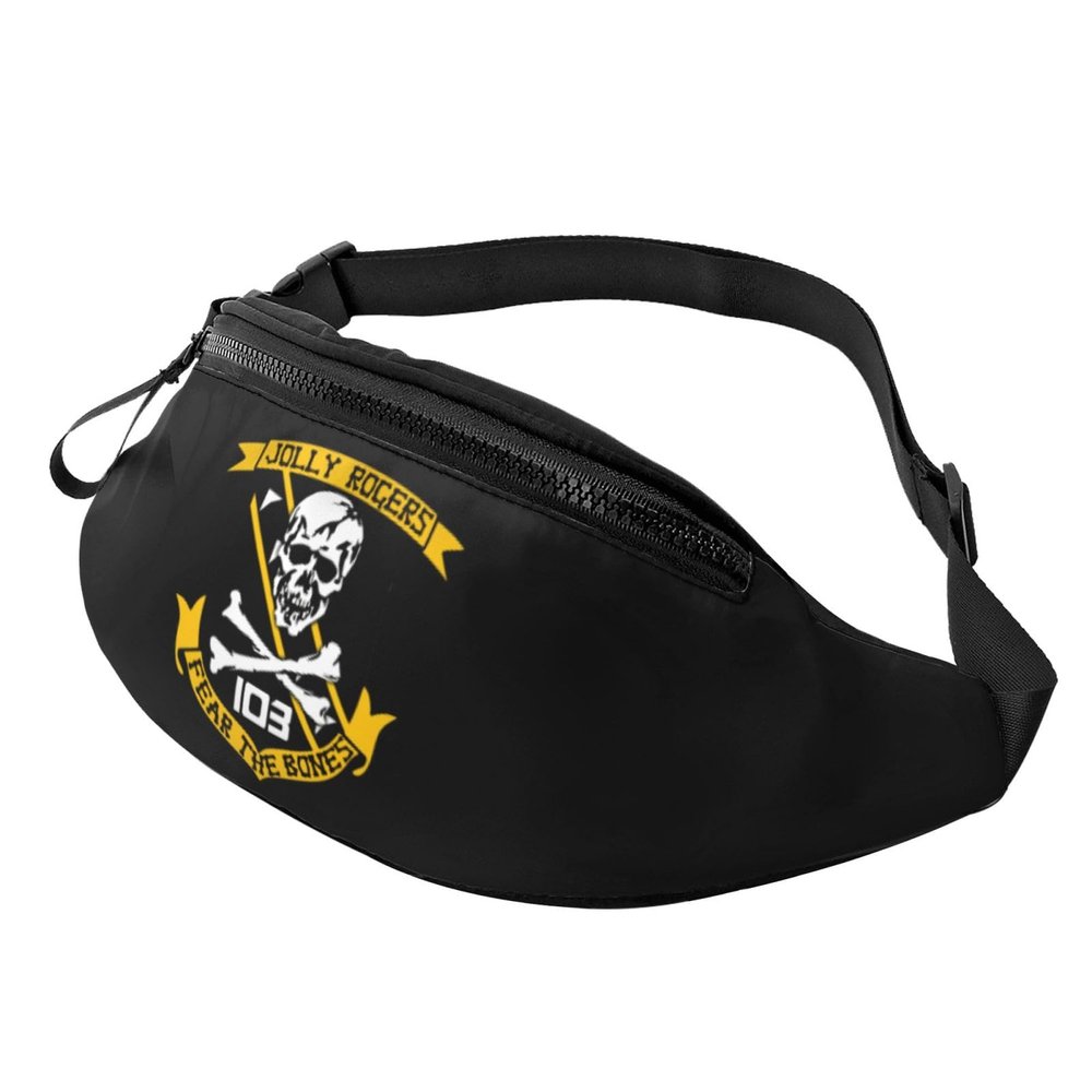 Vfa-103 Fear The Bones Jolly Rogers Unisex Leisure Waist Bag Outdoor Sports Running Waist Bag Business Travel Mobile Phone Bag