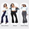 ZOOSIXX Flare Yoga Pants for Women, Crossover Soft Bootcut Leggings Navy Blue view 4