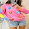 ZhiHiMeRi Rugby Football Pattern T-Shirt with Crew Neck - Relaxed Fit and Casual Style,Pink,(US 16-18) XL view 2