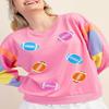 ZhiHiMeRi Rugby Football Pattern T-Shirt with Crew Neck - Relaxed Fit and Casual Style,Pink,(US 16-18) XL view 3