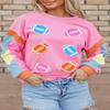 ZhiHiMeRi Rugby Football Pattern T-Shirt with Crew Neck - Relaxed Fit and Casual Style,Pink,(US 16-18) XL view 4