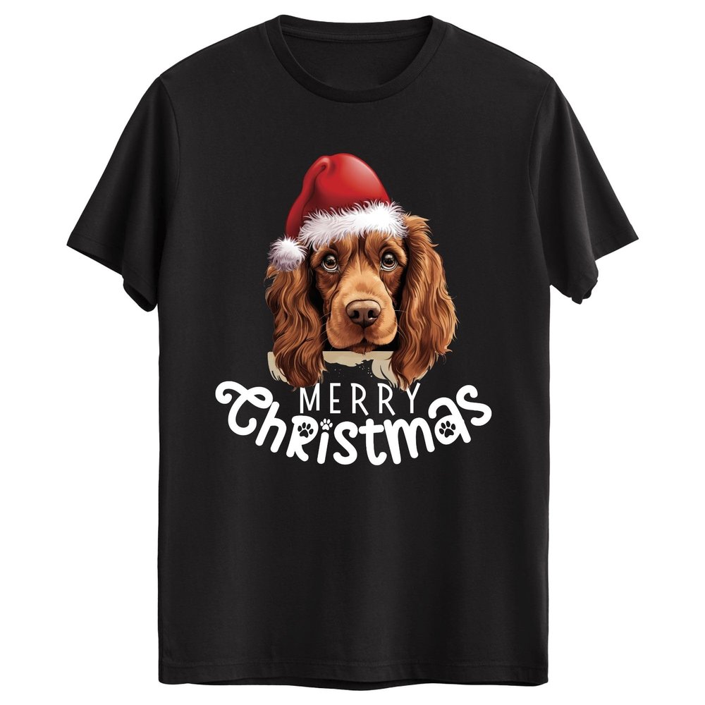 Soft Cotton Christmas T-Shirt Sweatshirt 200+ Dog Breed Funny Holiday Kids Unisex Adult Gift Sussex Spaniel