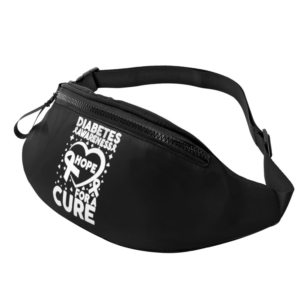 Diabetes Awareness Hope For A Cure Unisex Leisure Waist Bag Outdoor Sports Running Waist Bag Business Travel Mobile Phone Bag