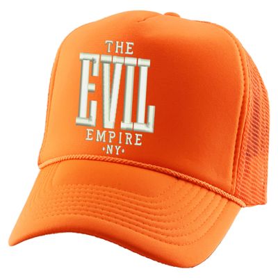 ALLNTRENDS The Evil Empire Hat NY Baseball Fans Trucker Embroidered Snapback (Neon Orange)
