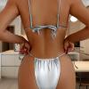 MOMOJIA Women Two Pieces Bathing Suit Backless Swimming Costume Female High Cut Swimsuits Solid Color Swimwear Beachwear view 3