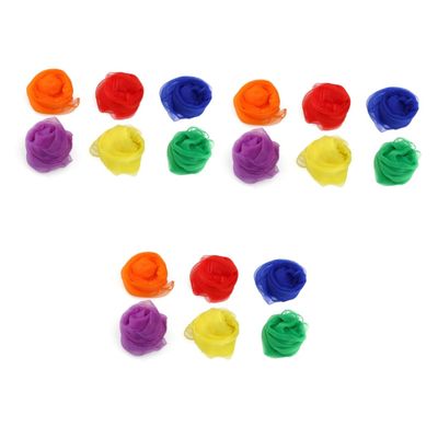 LIFKOME 3pcs Colors Hemmed Square Dance Scarves Soft Gauze Juggling Scarves for Boys and Girls Adults for Props and Decorations Red Yellow