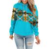 FOCLMP Women Western Ethic Hoodie Aztec Style Print Graphic Sweatshirts Pullover Hooded Pullover Tops Shirts Vintage Clothing Sweatshirt Tunic Blue S view 1