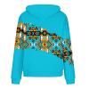 FOCLMP Women Western Ethic Hoodie Aztec Style Print Graphic Sweatshirts Pullover Hooded Pullover Tops Shirts Vintage Clothing Sweatshirt Tunic Blue S view 4