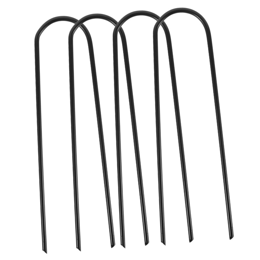 BESPORTBLE 4pcs Heavy Duty U-Shaped Tent Stakes Iron Ground Anchors for Tents Trampolines Canopies Easy Installation Resistant to Deformation for Outdoor Activities