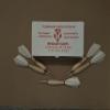 White Turkey Feather Wood Dart #1 - Tournament Official view 1